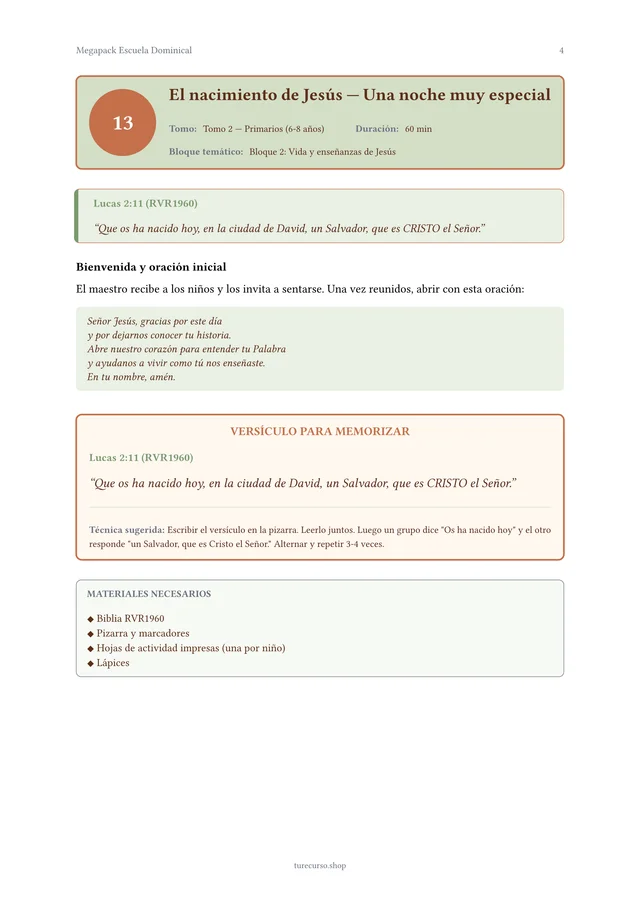 Página interior del Megapack Escuela Dominical
