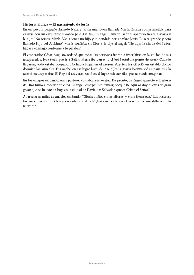 Página interior del Megapack Escuela Dominical