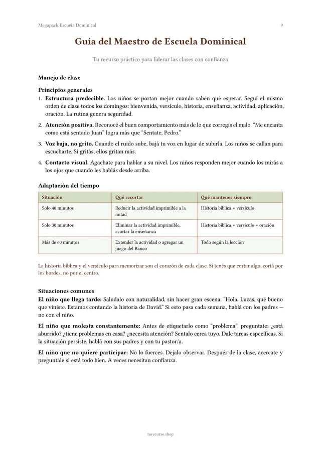 Página interior del Megapack Escuela Dominical