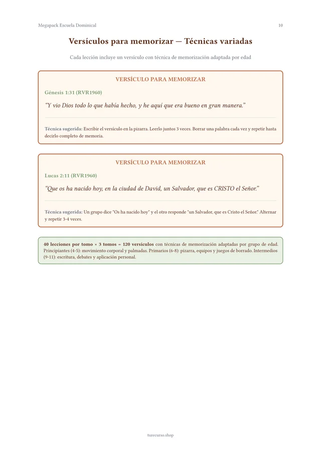 Página interior del Megapack Escuela Dominical